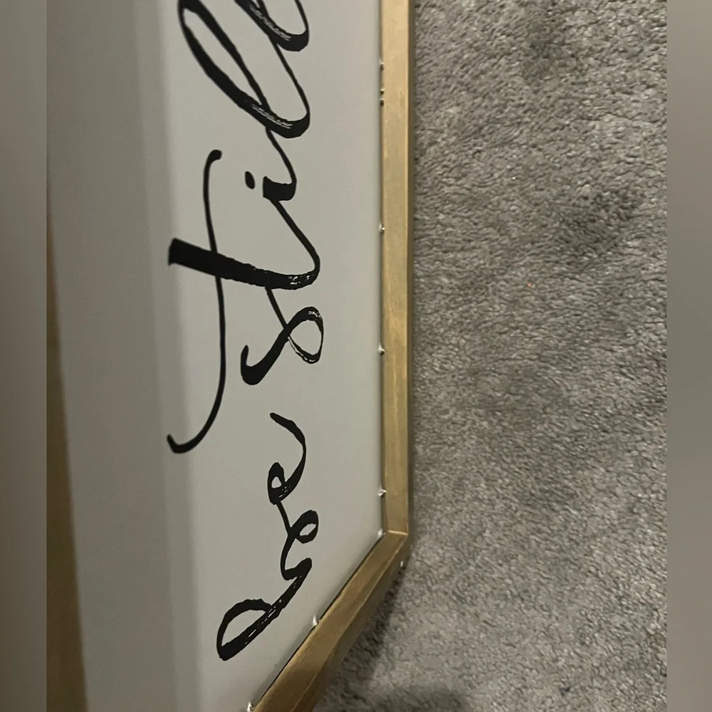 24” x 12” Be Still & Know Wall Art - White and Brown